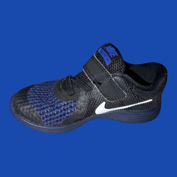 2018 Nike Revolution 4 Black/ Blue " Toddler/Infant Sneakers Size 9 C - Picture 4 of 6